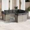 vidaXL 11 Piece Garden Sofa Set with Cushions Grey Poly Rattan