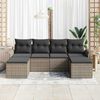 vidaXL Garden Sofa Set with Storage 6 pcs Grey Poly Rattan