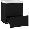 vidaXL Sink Cabinet with Built-in Basin Black Engineered Wood