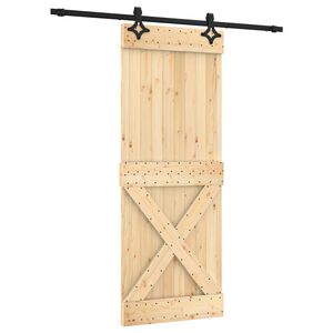 vidaXL Sliding Door 80 x 210 cm Solid Pine Wood (Untreated)