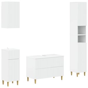 vidaXL 4 Piece Bathroom Cabinet Set ARNHEM White Engineered Wood