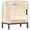 vidaXL Bedside Cabinet | White | Solid Acacia wood, Powder-Coated Steel