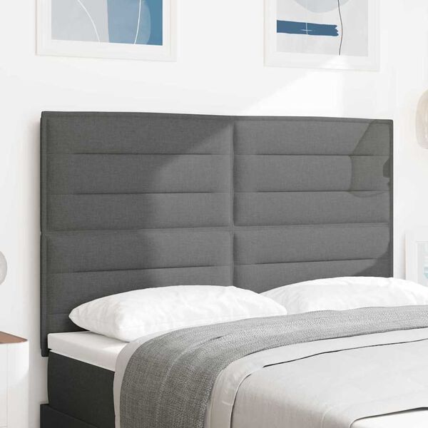 vidaXL Headboard with Headboard Dark Grey 160 cm Faux Leather
