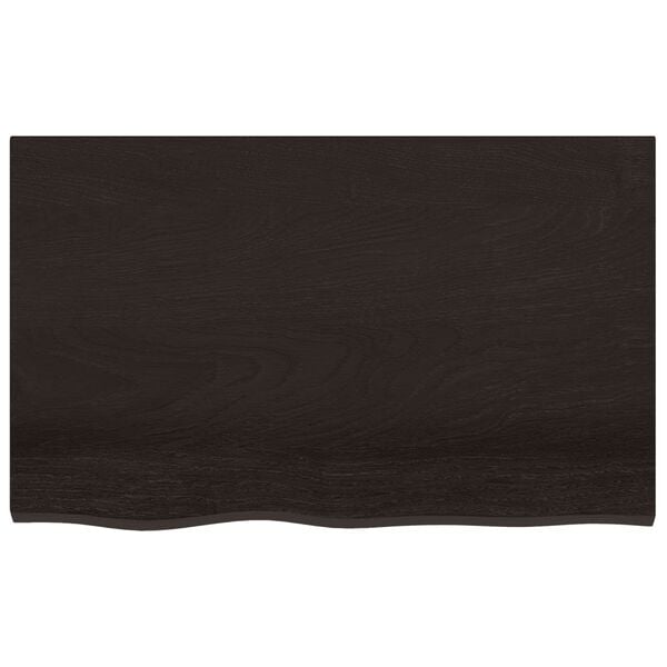 vidaXL Bathroom Countertop Dark Brown 80x50x2 cm Treated Solid Wood