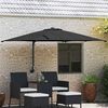 vidaXL Garden Parasol Black 248.5 x 247.5 x 160 cm Polyester and Steel