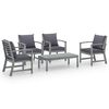 vidaXL 5 Piece Garden Lounge Set with Cushion Solid Acacia Wood Grey