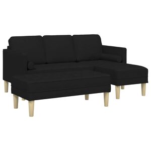 vidaXL Sofa Set 2 pcs Black Polyester