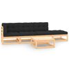 vidaXL 5 Piece Garden Lounge Set with Cushions Solid Pinewood