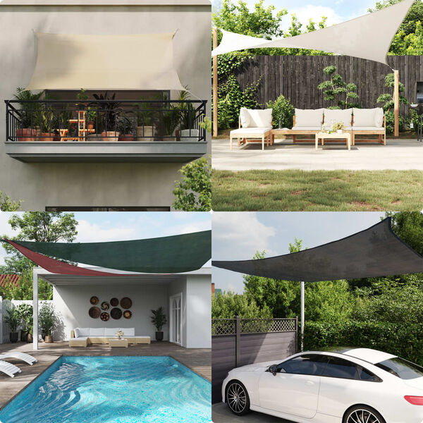 vidaXL Sunshade Sail HDPE Rectangular 2x4 m Cream