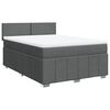 vidaXL Box Spring Bed with Mattress Dark Grey Double Fabric