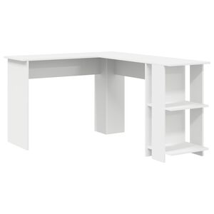 vidaXL Corner Desk White 140 x 113.5 x 75 cm Engineered Wood