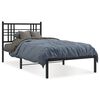 vidaXL Metal Bed Frame without Mattress with Headboard Black 90x190cm