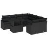 vidaXL Garden Sofa Set 9 pcs Black Poly Rattan