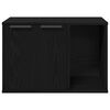 vidaXL Cat Litter Box Enclosure Black Oak 60x40x40 cm Engineered Wood