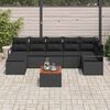 vidaXL Garden Sofa Set with Storage 8 pcs Black Poly Rattan