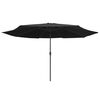 vidaXL Garden Parasol with Metal Pole 390 cm Black