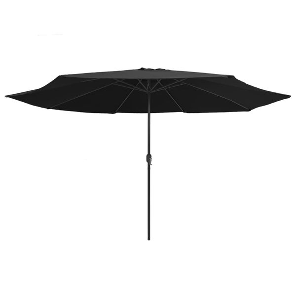 vidaXL Garden Parasol with Metal Pole 390 cm Black