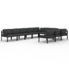 vidaXL 10 Piece Garden Lounge Set with Cushions Aluminium Anthracite