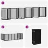 vidaXL Dog Gate with Door Foldable 12 Panels Black 600 cm Poplar Wood