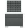 vidaXL Box Spring Bed with Mattress Dark Grey King Single Fabric