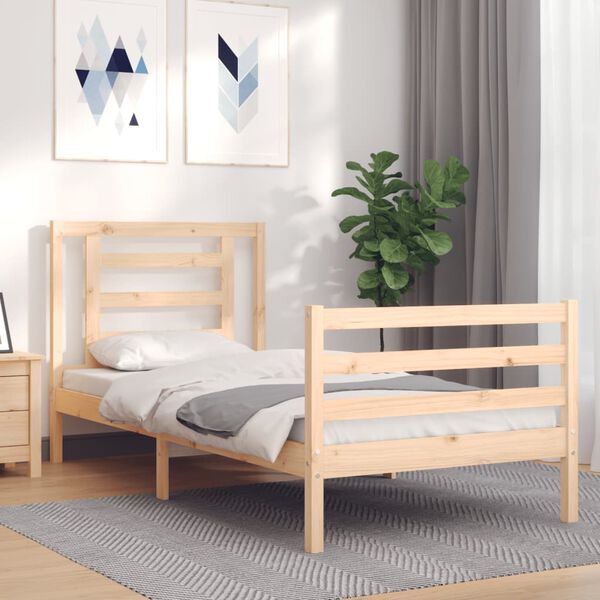 vidaXL Bed Frame without Mattress Single Solid Wood