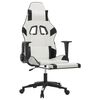 vidaXL Gaming Chair with Footrest White and Black Faux Leather