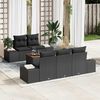 vidaXL Garden Sofa Set with Cushion 6 pcs Black Poly Rattan