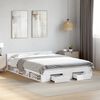 vidaXL Bed Frame with Drawers without Mattress White 150x200 cm King Size