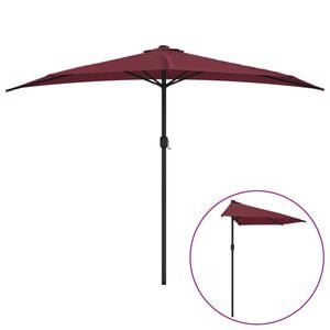 vidaXL Balcony Parasol | Bordeaux Red | Fabric, Steel, Aluminium | Large