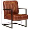 vidaXL Sofa Chair Brown Real Leather