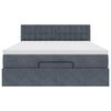 vidaXL Ottoman Bed with Mattress Dark Grey Queen Velvet