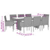 vidaXL 9 Piece Garden Dining Set with Cushions Grey Poly Rattan