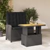 vidaXL 2 Piece Garden Dining Set with Cushions Black Poly Rattan