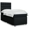 vidaXL Box Spring Bed with Mattress Black King Single Fabric