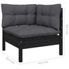 vidaXL 13 Piece Garden Lounge Set with Cushions Black Solid Pinewood