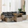 vidaXL 8 Piece Garden Sofa Set with Cushions Grey Poly Rattan Acacia
