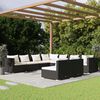 vidaXL 9 Piece Garden Lounge Set with Cushions Black Poly Rattan