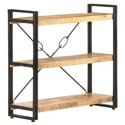 vidaXL 3-Tier Bookcase 90x30x80 cm Solid Mango Wood
