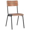 vidaXL Dining Chairs 2 pcs Brown Solid Plywood Steel
