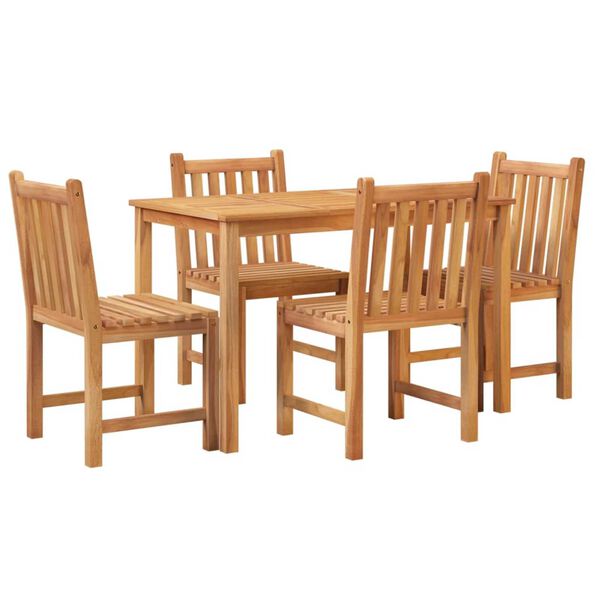 vidaXL 5 Piece Garden Dining Set Solid Wood Teak