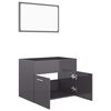 vidaXL 2 Piece Bathroom Furniture Set High Gloss Grey Engineered Wood