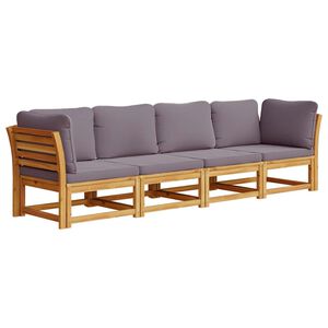 vidaXL 4 Piece Garden Lounge Set with Cushions Solid Wood Acacia