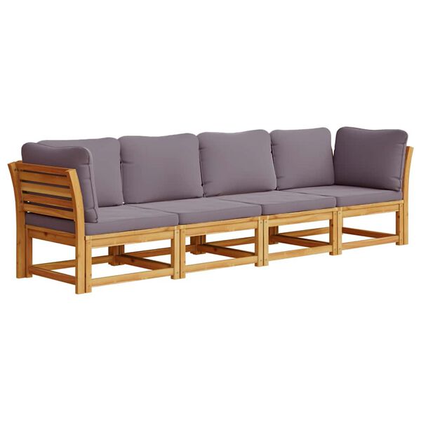 vidaXL 4 Piece Garden Lounge Set with Cushions Solid Wood Acacia