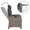 vidaXL Reclining Garden Chair with Side Table Grey Poly Rattan