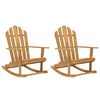 vidaXL Adirondack Rocking Chairs 2 pcs Solid Wood Teak