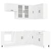 vidaXL Kitchen Unit LUCCA 8 pcs High Gloss White Engineered Wood