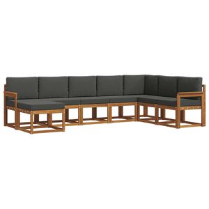 vidaXL Outdoor Sofa Set 8 pcs Natural and Anthracite