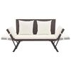 vidaXL Garden Bench with Cushions 176 cm Brown Poly Rattan