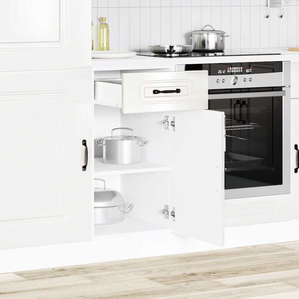 vidaXL Kitchen Base Cabinet Kalmar High Gloss White Engineered Wood