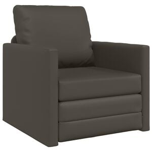 vidaXL Floor Sofa Bed 2-in-1 Grey 112x174x55 cm Faux Leather